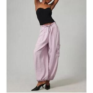 Anthropologie Bungee Parachute Pants Small Purple Baggy Loose Fit Cargo Trendy